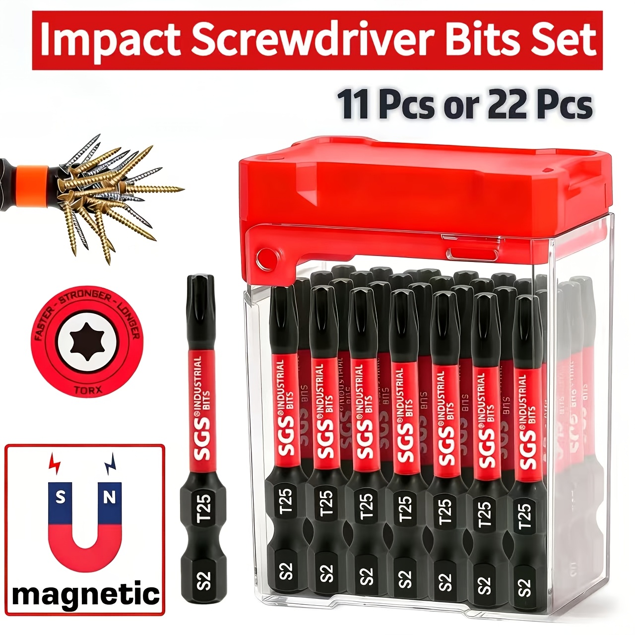 Power Tools In Automotive - Conjunto de Pontas Magnéticas Torx T25