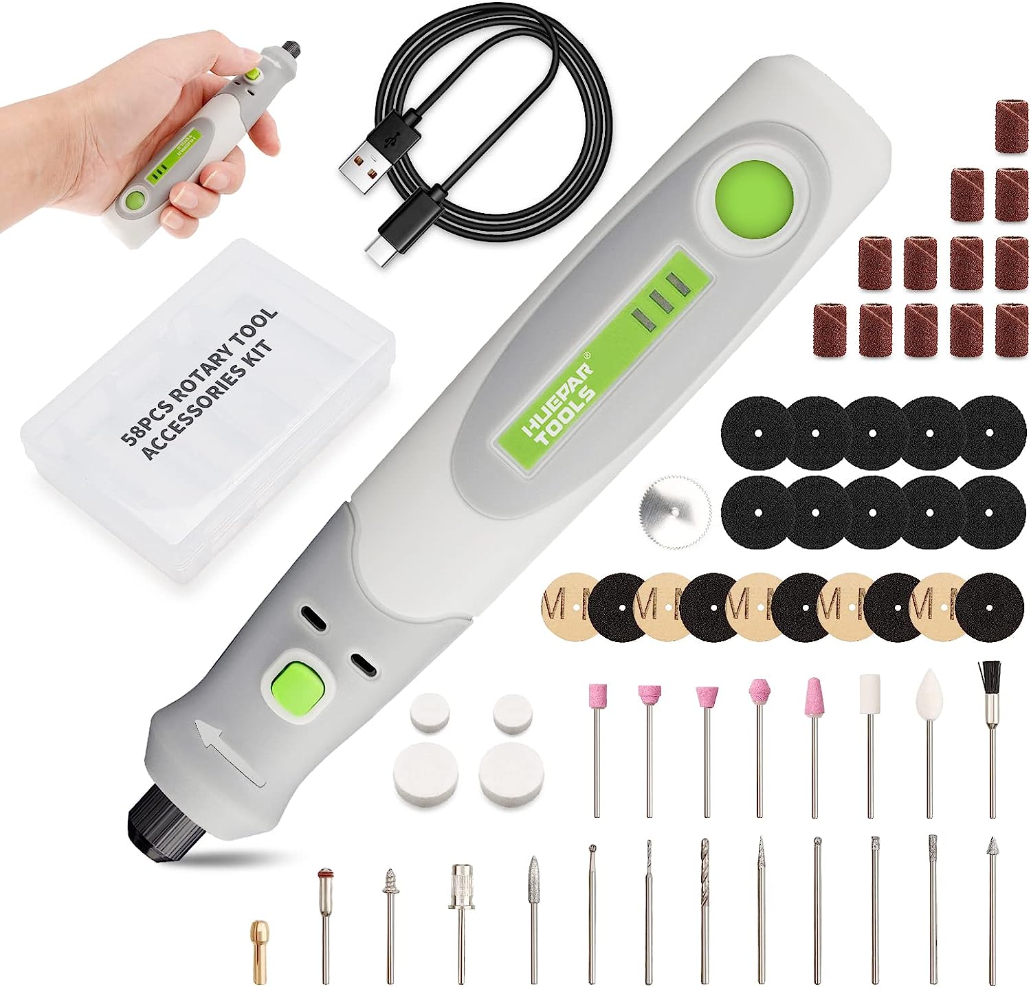 Power Tools Review - Mini furadeira elétrica sem fio, moedor,